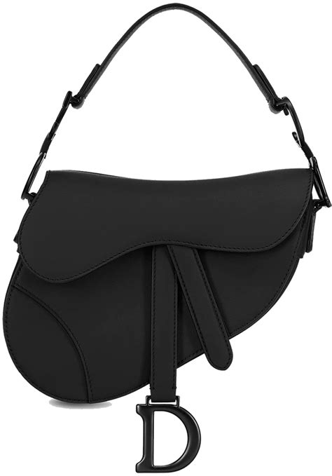 all black Dior saddle bag